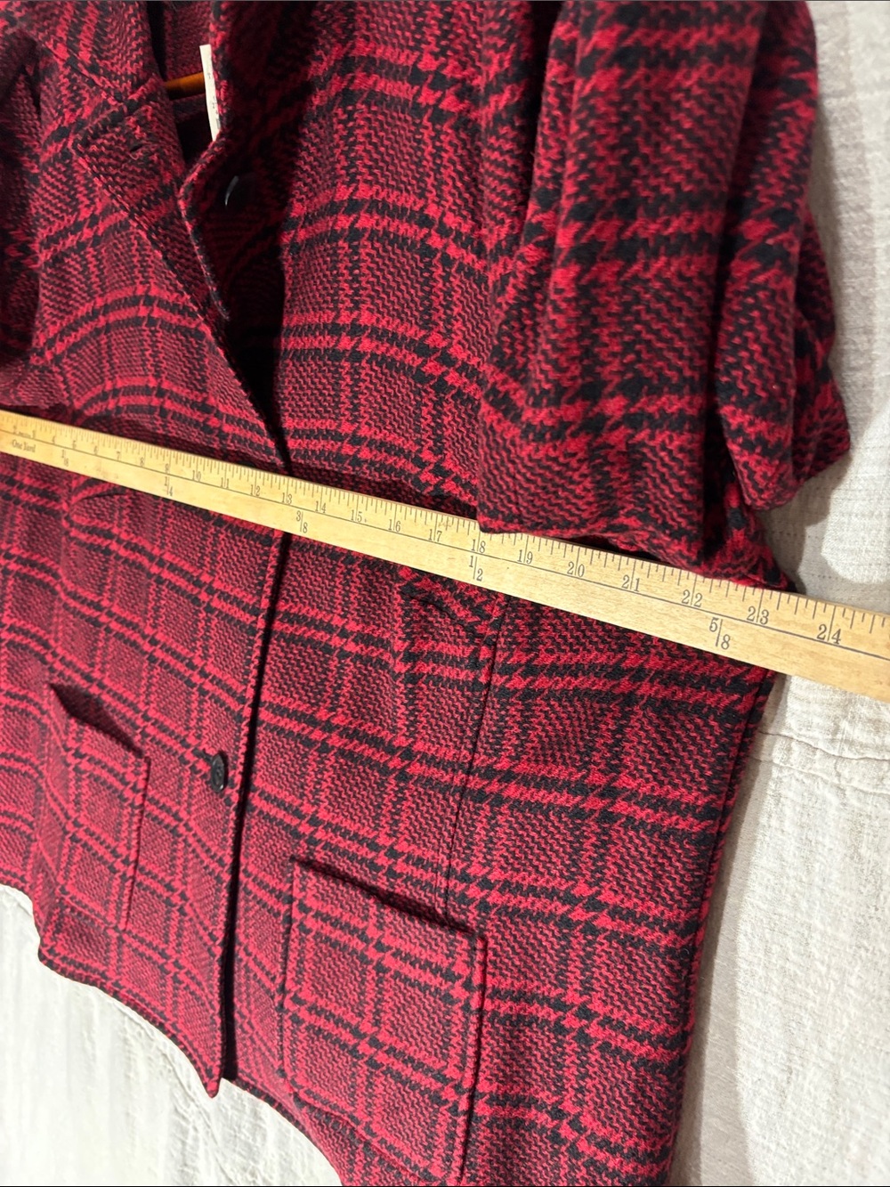 Talbots NWT Red & Black Plaid Wool Blend Tailored Jacket Blazer Plus Size 18W - Picture 7 of 11